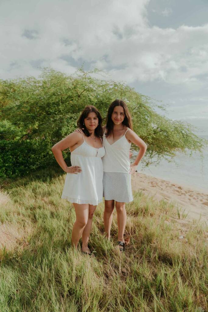 sisters portrait in maui hawaii