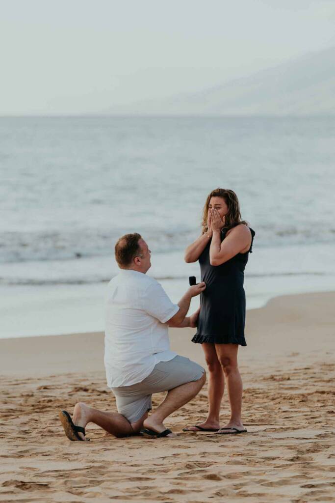 maui proposal at sunset